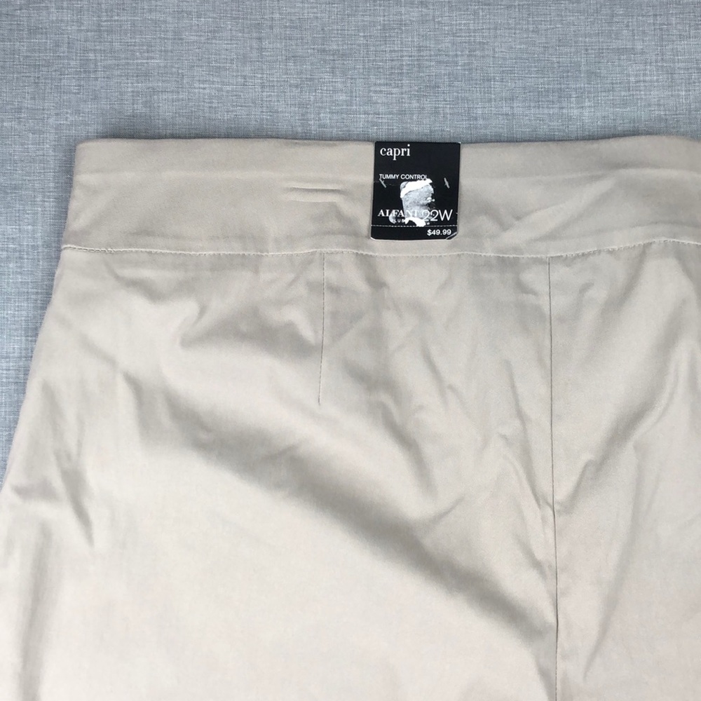 Alfani Light Beige Pull On Capri Pants Plus Size - Picture 4 of 5